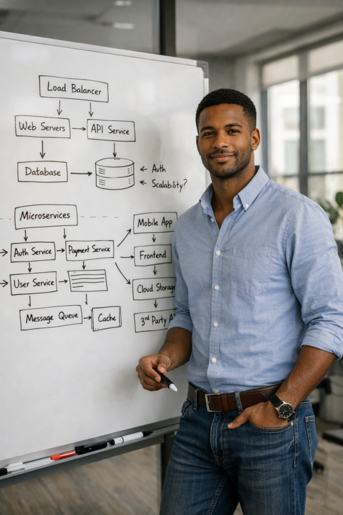 Engineer at the white board